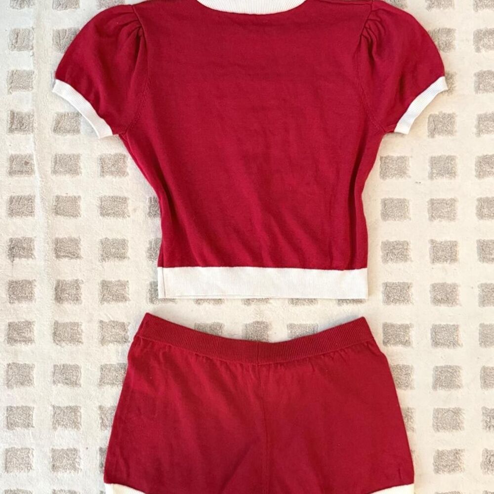 Red Knit Matching Set - Picture 4 of 5